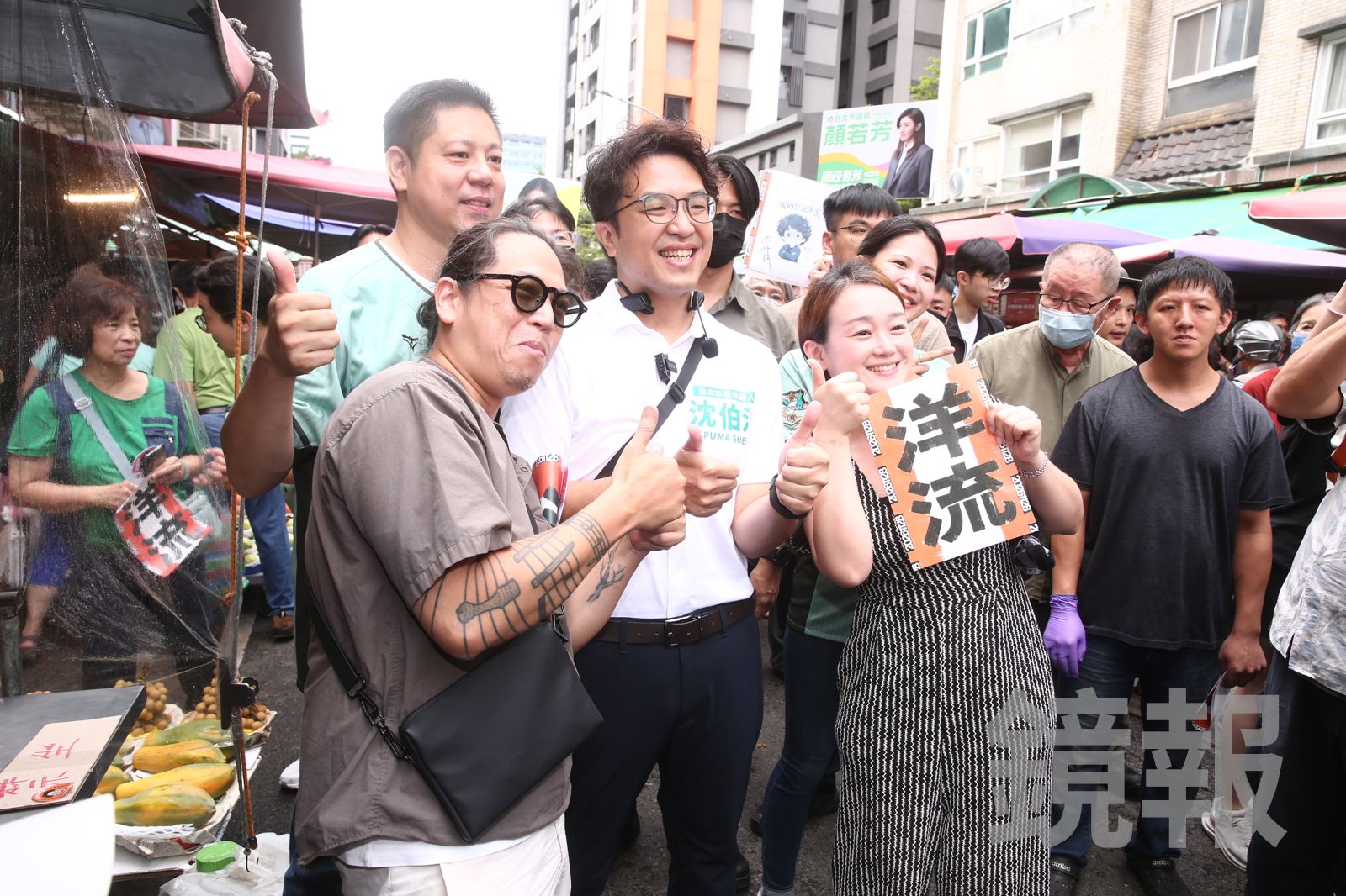 蔣萬安來不及逃?高嘉瑜唱《龍捲風》喊洋流來了 沈伯洋殺進深藍選區…攤商驚:2年來最多人