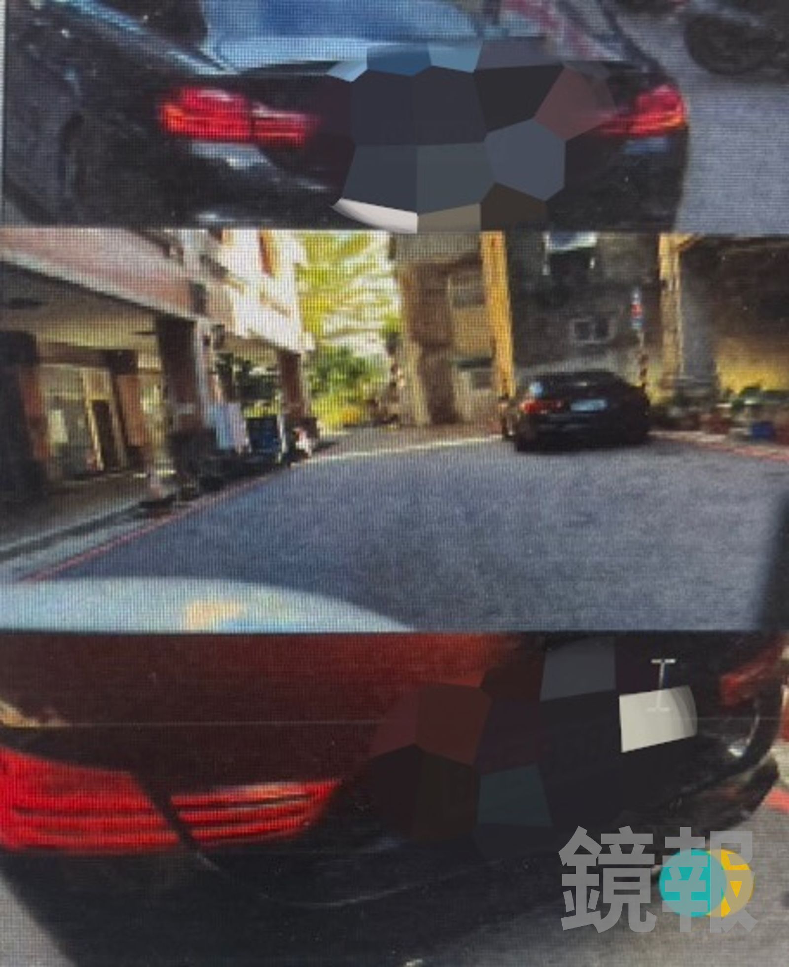 員警開車巡邏時,AI辨識系統立刻發現路旁車輛懸掛假車牌。翻攝畫面