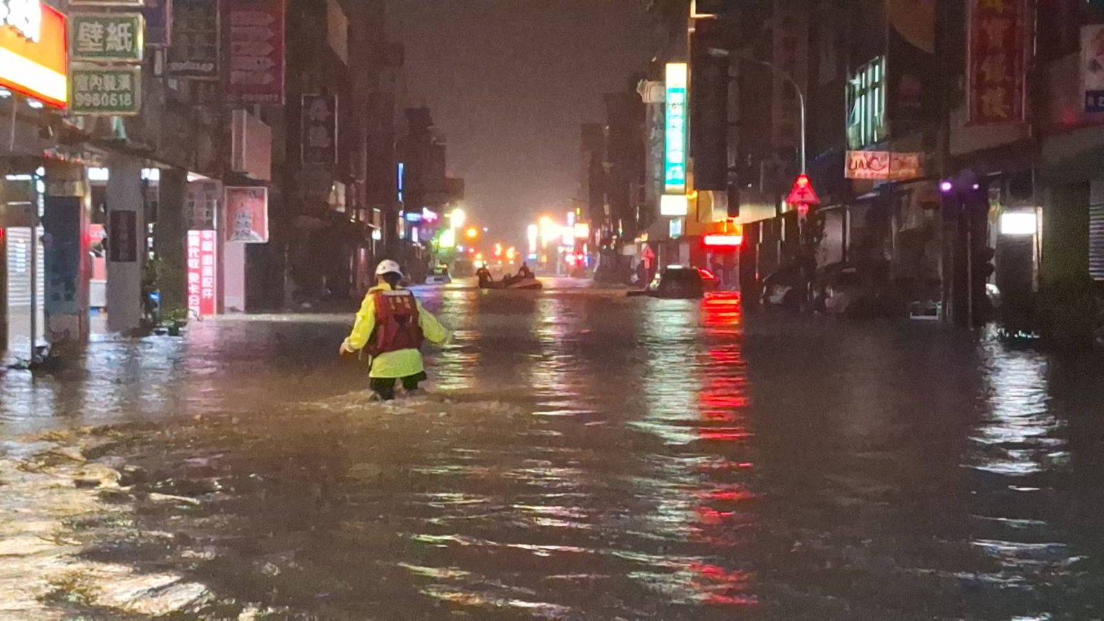 蘇澳市區大淹水。圖／翻攝自FB／蘇澳鎮公所