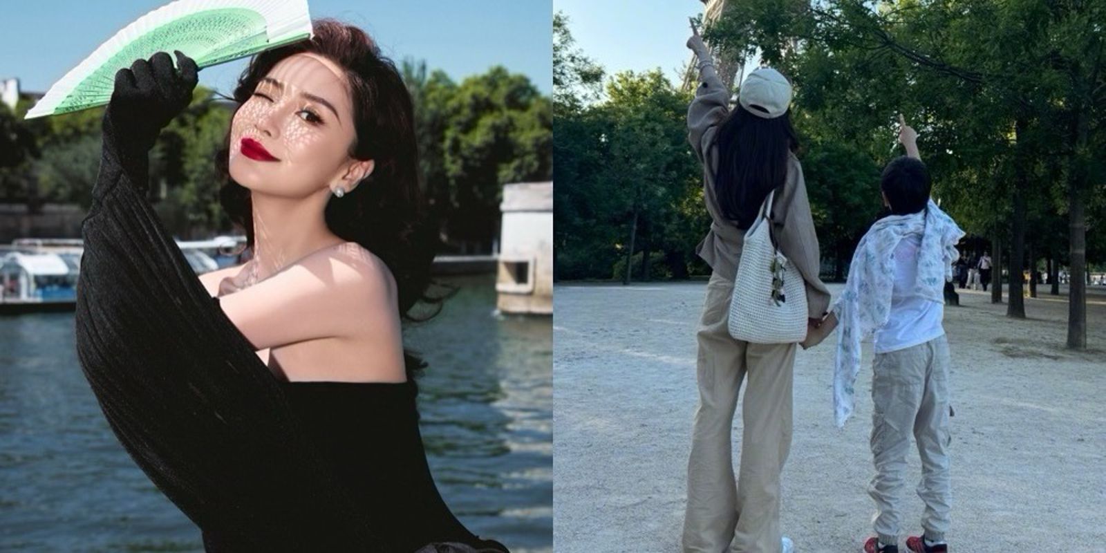 Angelababy帶兒逛街被捕獲！8歲小海綿身高暴衝「超過媽肩膀」