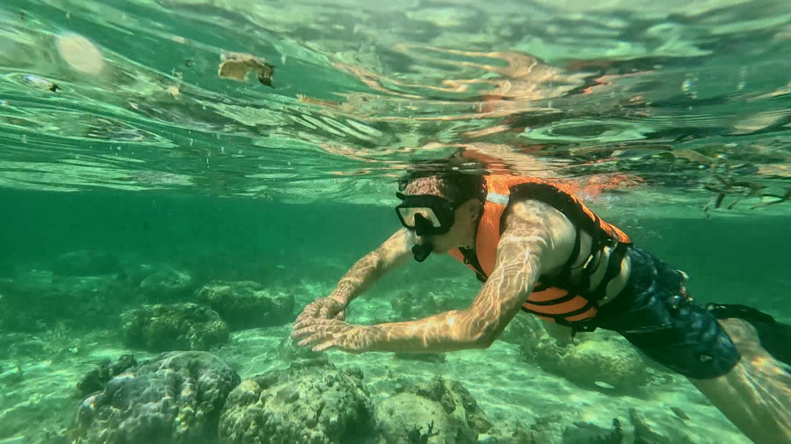 詹姆士在菲律賓浮潛鼓勵大家:人要是冒險的精神沒了,就代表你老了。公視台語台提供