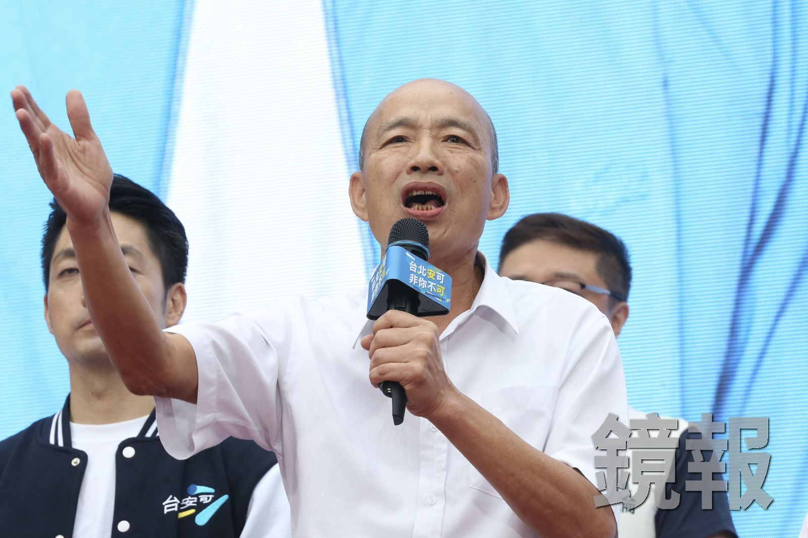 立法院長韓國瑜助講時火力全開,感嘆蔣萬安被攻擊如同「政治謀殺」,台灣的民主絕對不能走入病態的發展。攝影董孟航