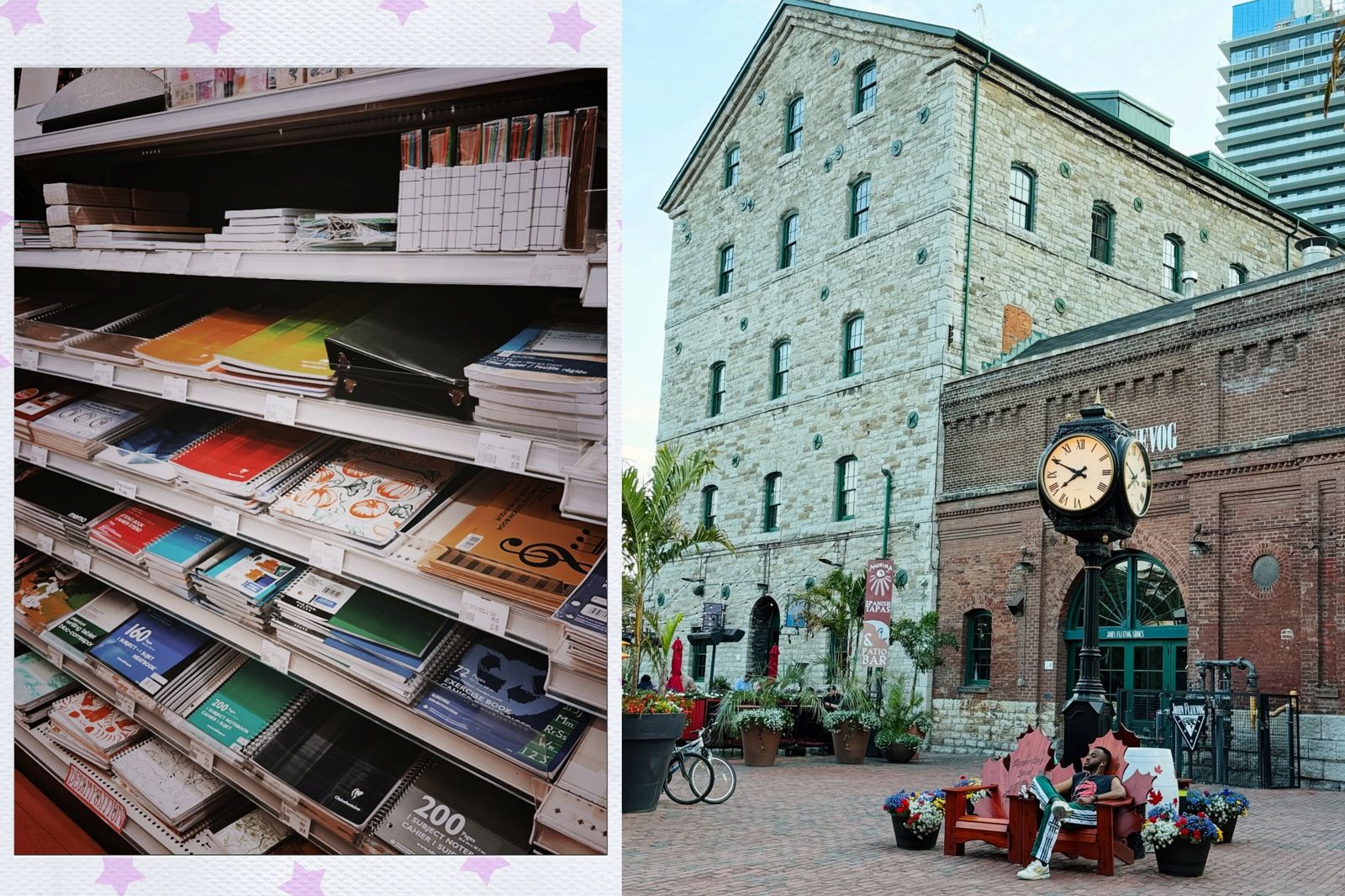 吳婉君臉書分享多倫多市區景色與購買筆記本的趣事。翻攝吳婉君臉書