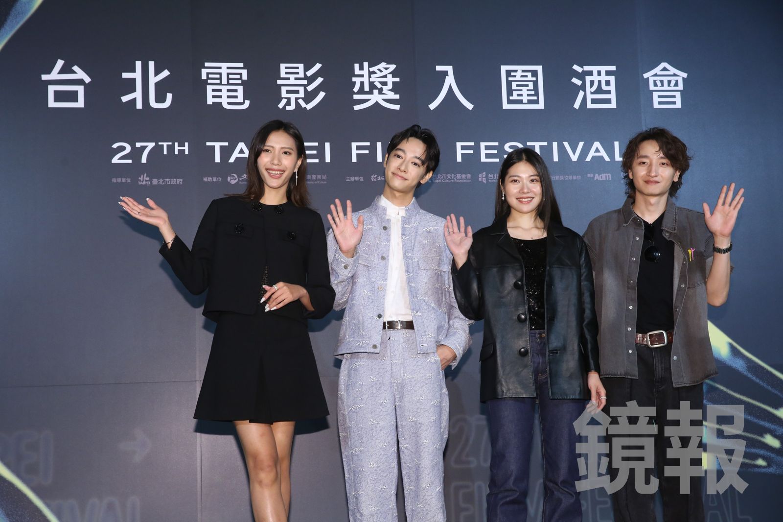 最佳新演員入圍者黃珮琪（左起）、劉修甫、梁湘華、林政勳出席北影入圍酒會。李鍾泉攝