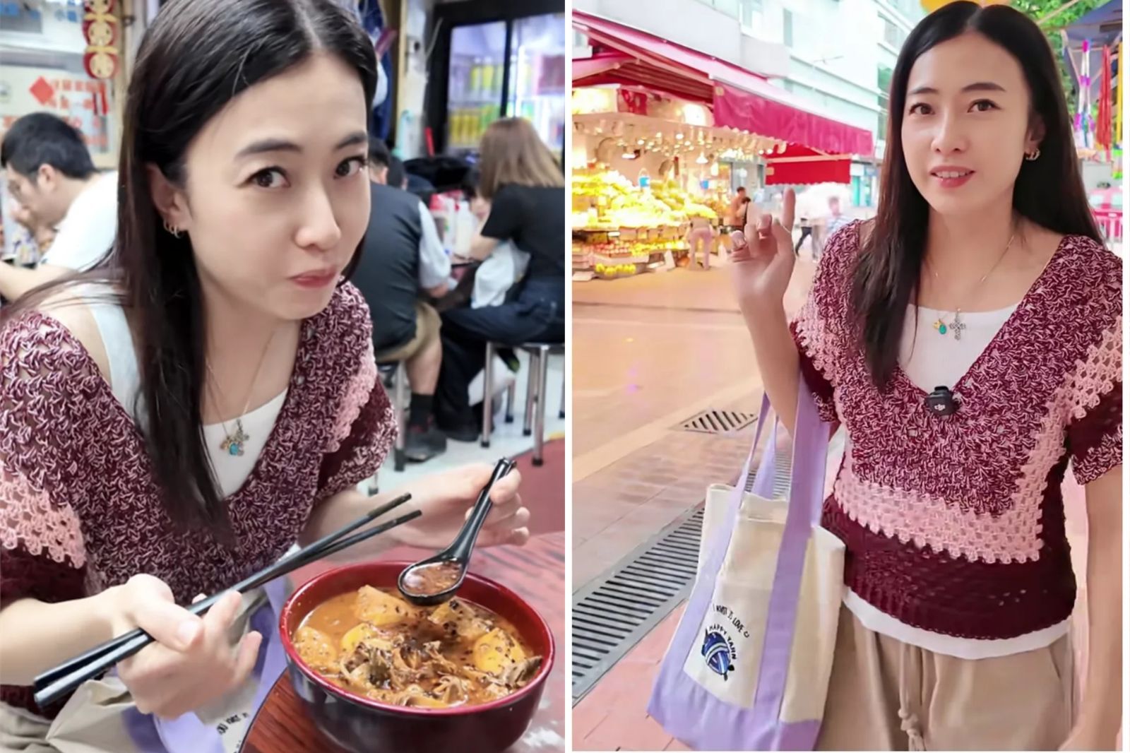 「女首富」甘比捨愛馬仕拿帆布包現身小吃店!女記者變「千億富太」 網友:我跟她共同點就這碗米線