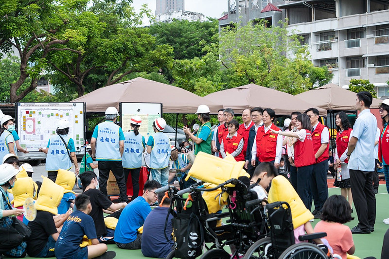九二一大地震27週年 賴清德至高雄特教學校視導國家防災日校園演練