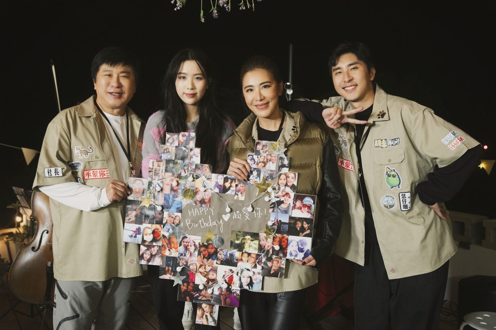 女兒Emma(左2)手工製作生日卡片給小禎。客家電視提供