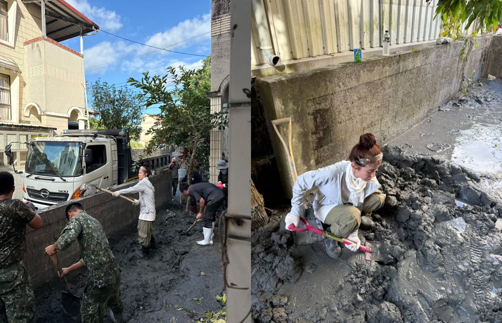 李多慧親自挖土。李多慧經紀人提供