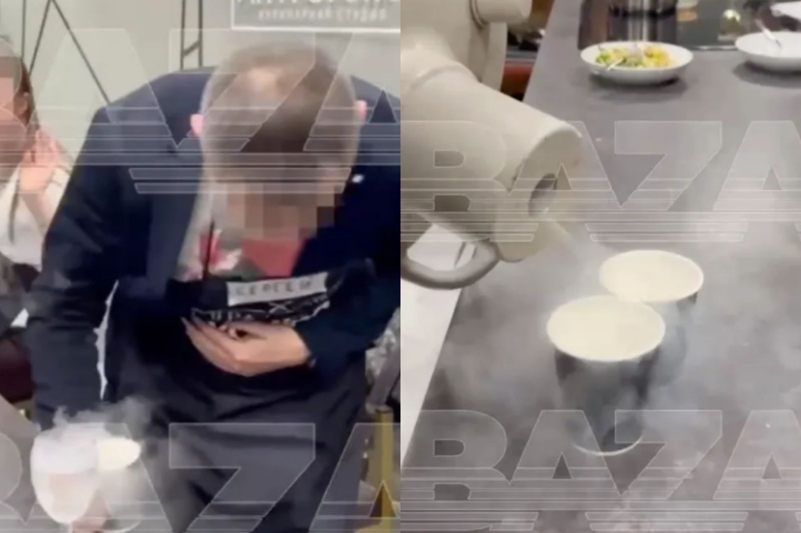 男子喝下液態氮雞尾酒，導致胃當場被撐破。圖／翻攝畫面