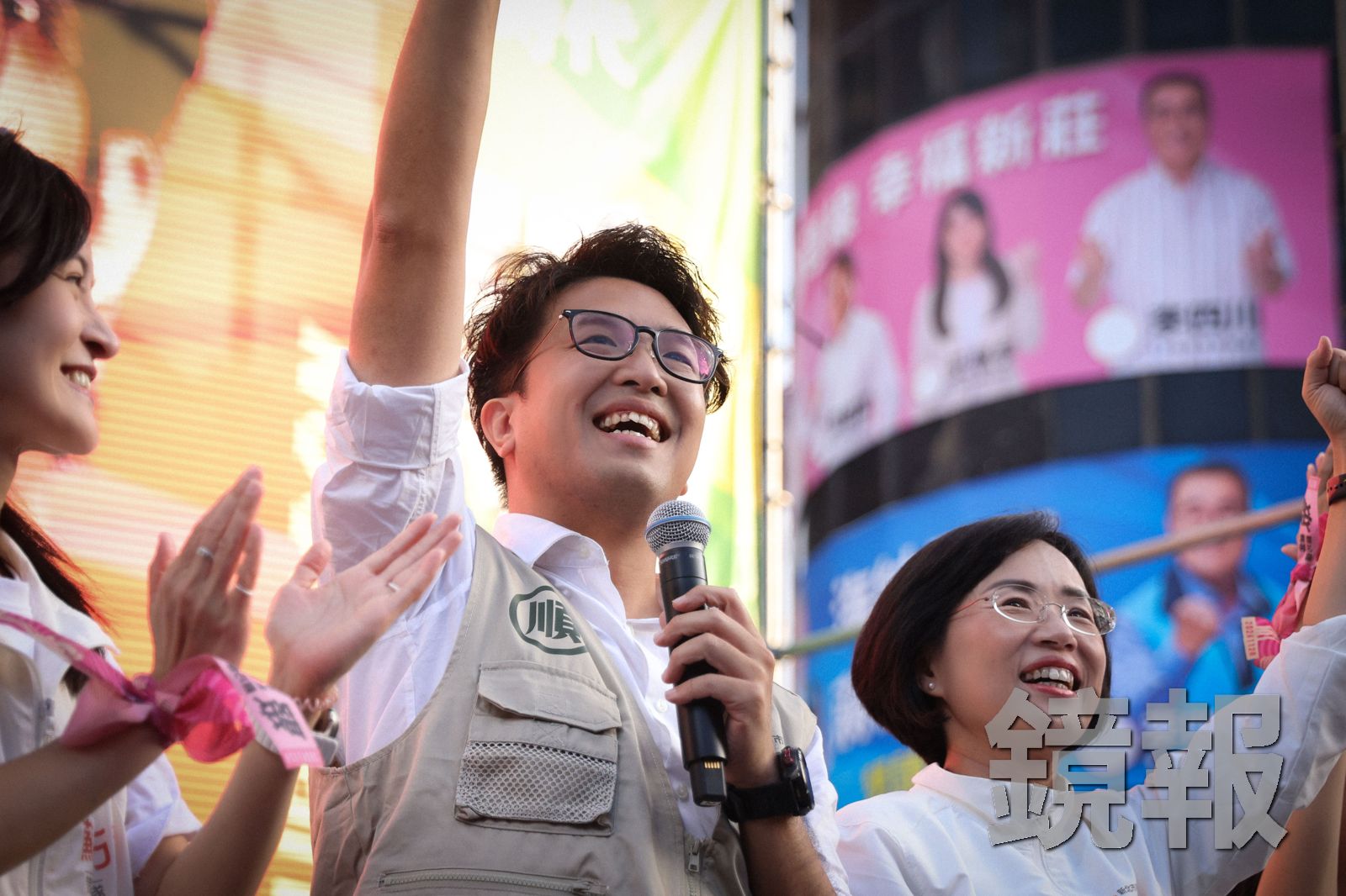 民進黨台北市長參選人沈伯洋感謝李安妮支持,其父李登輝是自己非常敬重的前輩。資料照片。攝影劉耀勻