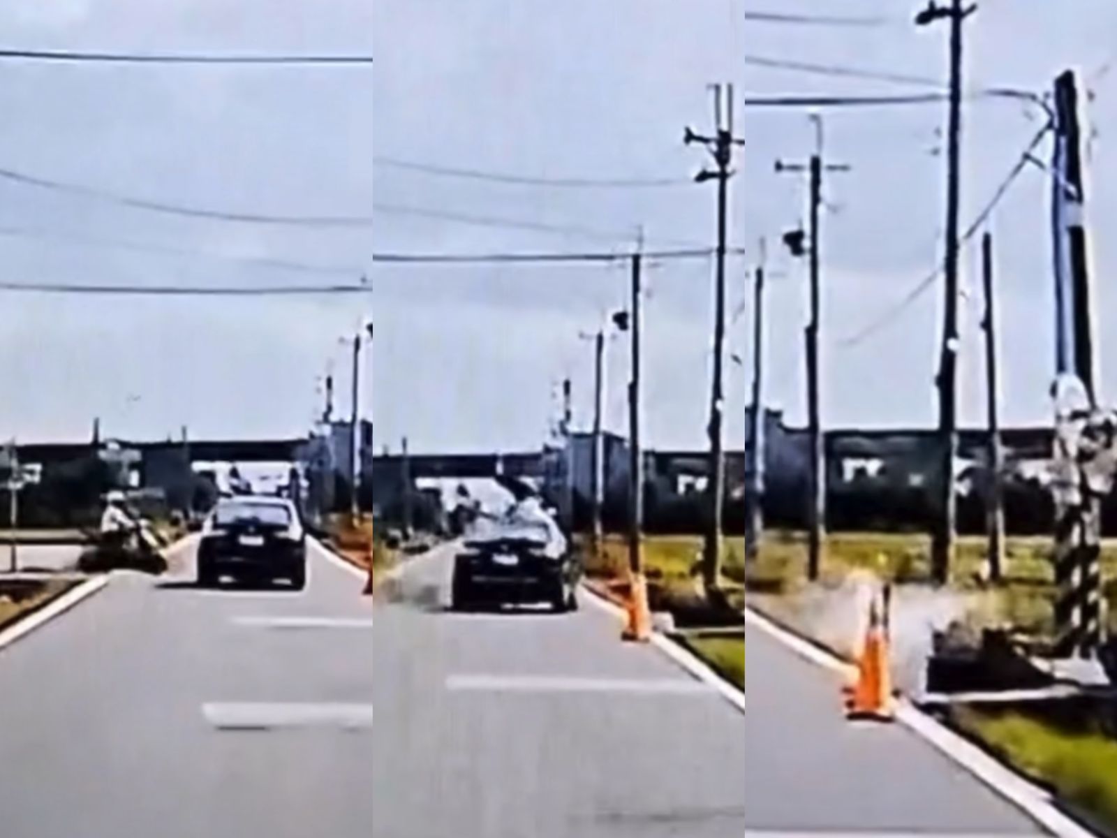 宜蘭雪隧路汽機車相撞!騎士「騰空飛起」摔進水溝 3工人狂奔下水救援