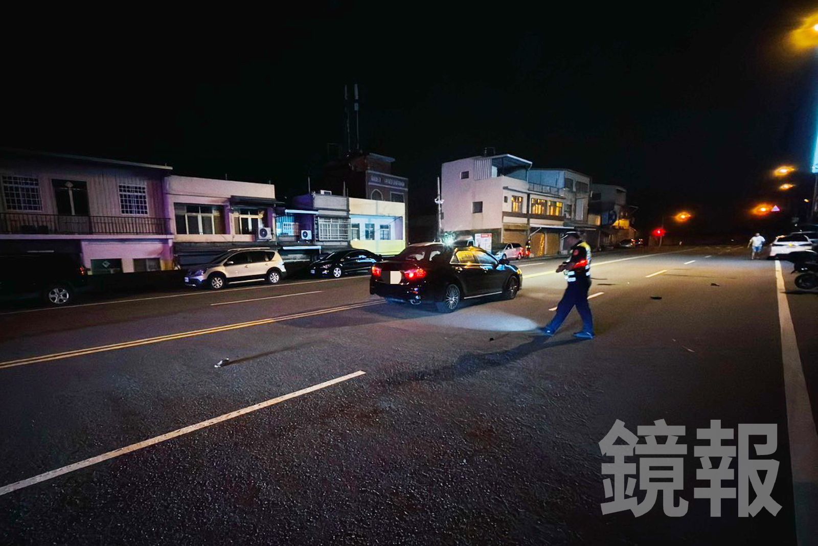 苗栗市發生死亡車禍,警方到場調查採證。民眾提供