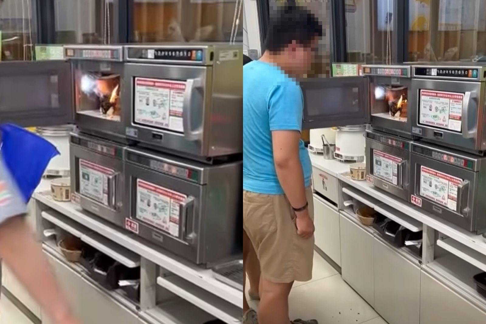 超商加熱「木製便當盒」發爐！男客呆站一旁看傻　店員急滅火