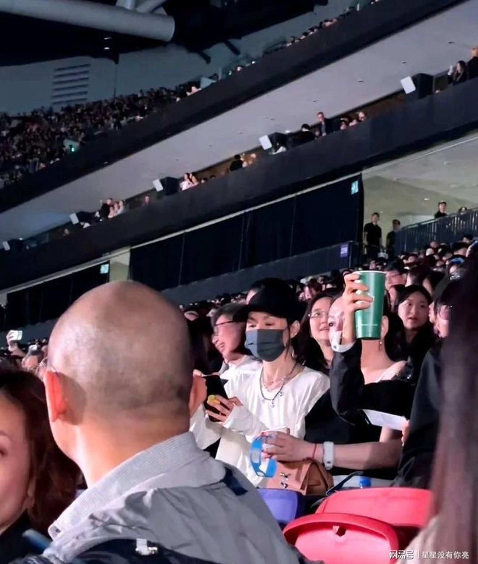 張曼玉低調現身BLACKPINK演唱會場。翻攝網易