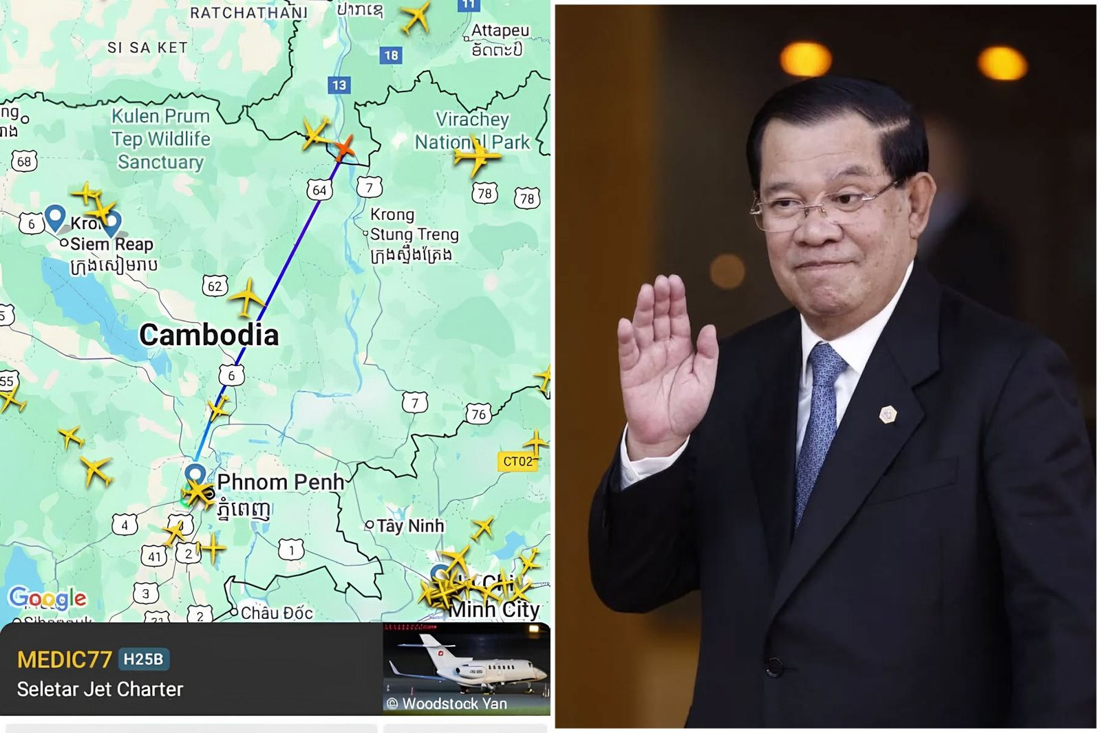 泰柬開戰！　驚傳「柬埔寨太上皇」搭機逃往中國