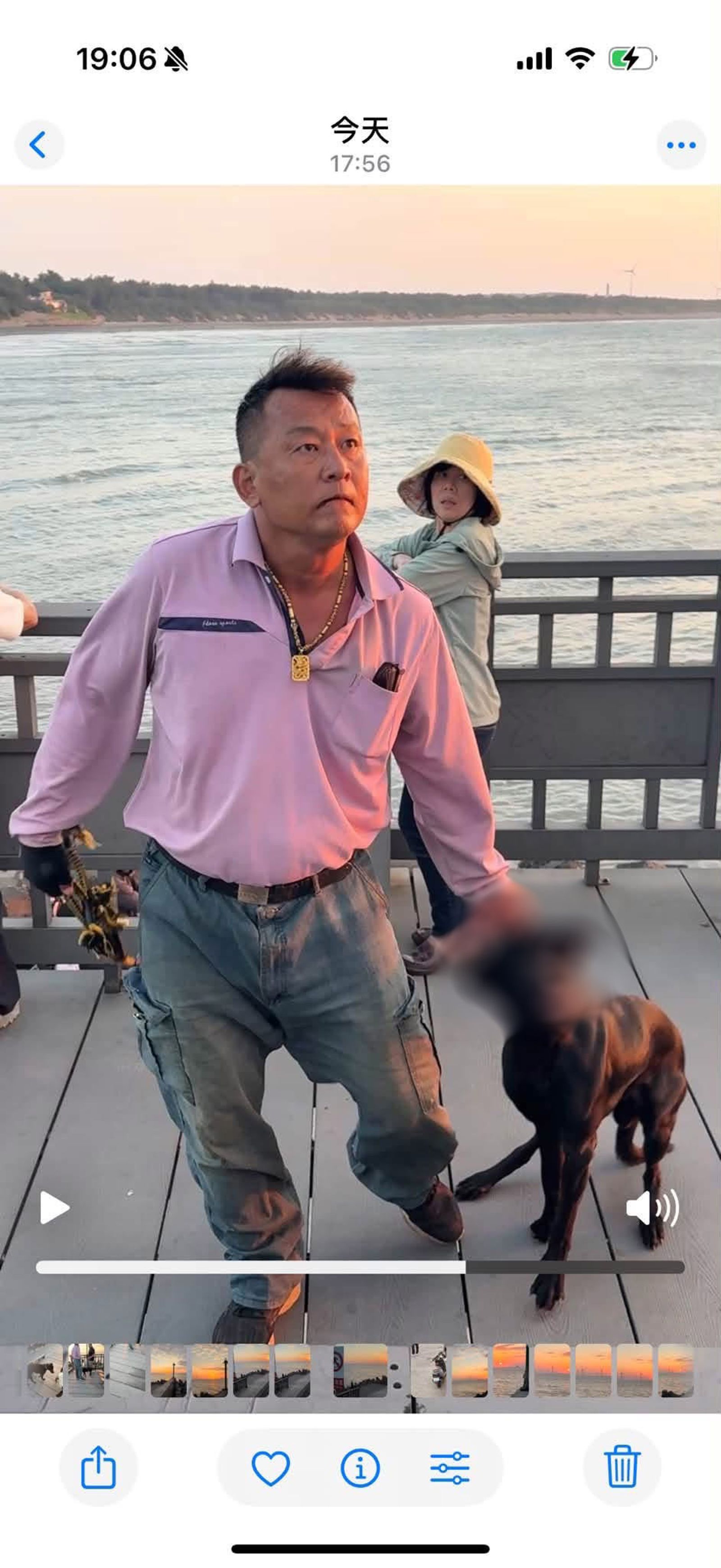 飼主用繫繩帶抽打小黑,狗狗不斷發出哀號聲。圖/翻攝fb竹南大小事