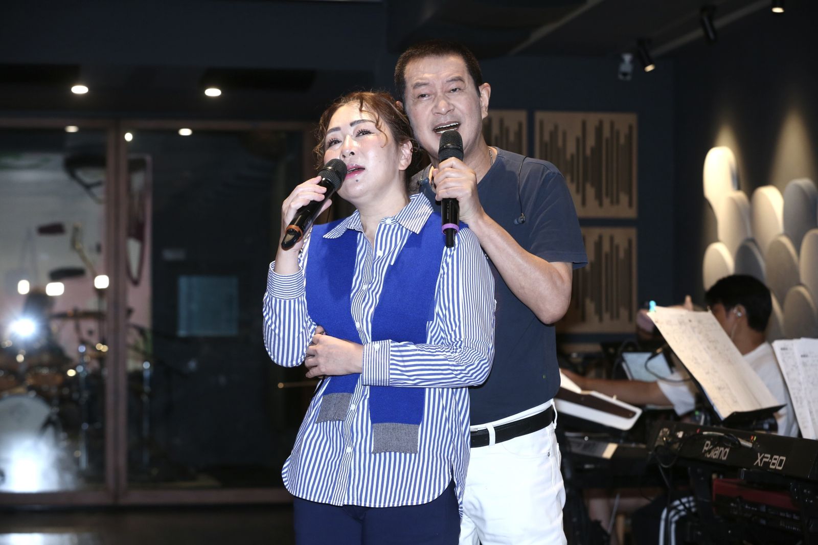 張秀卿、蔡小虎5日一同為演唱會進行彩排。董孟航攝