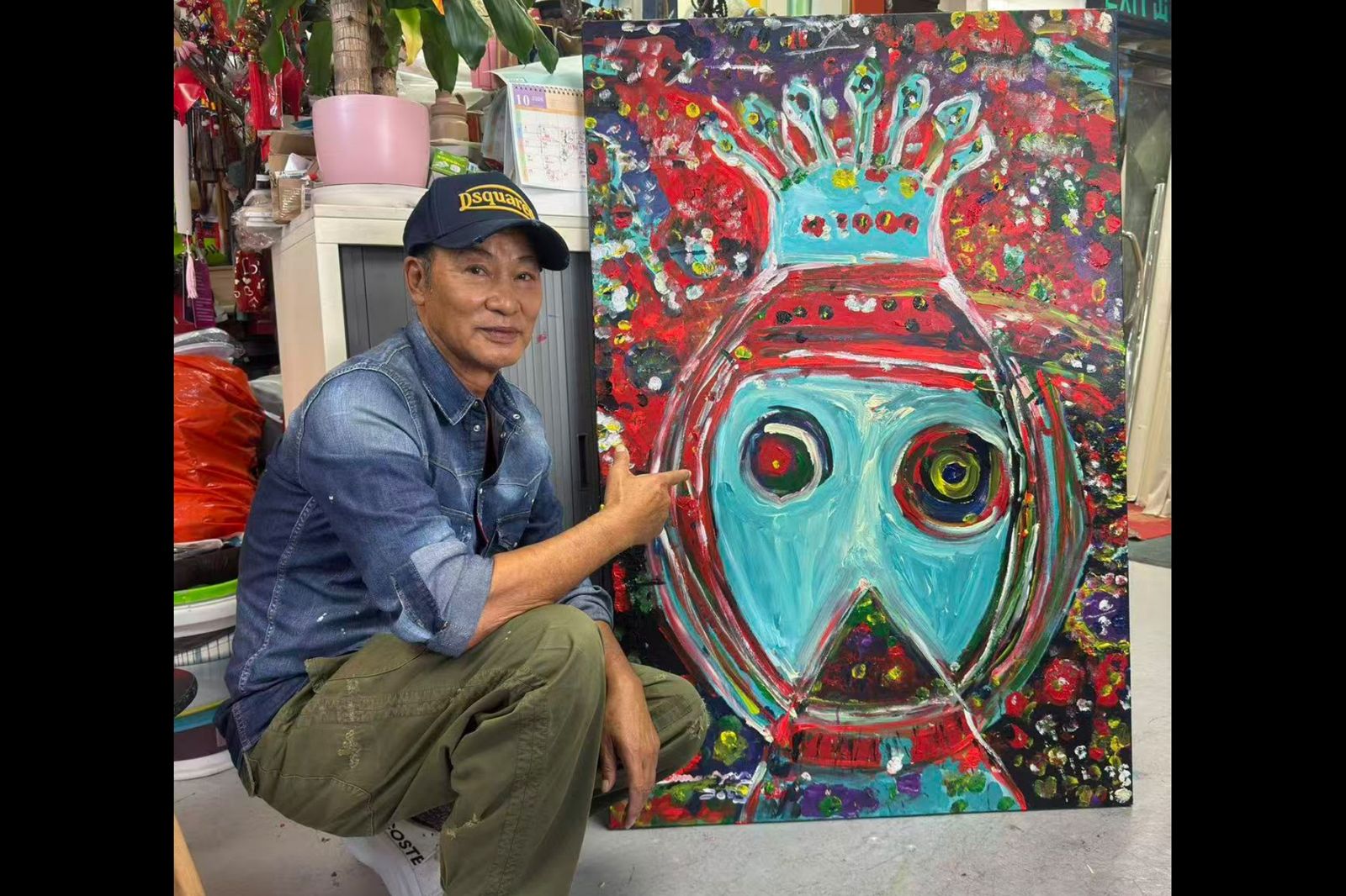 任達華自學畫畫有成,將於「ART TAIPEI台北藝術博覽會」,於尊彩藝術中心展出3幅油畫與10幅版畫。圖/任達華