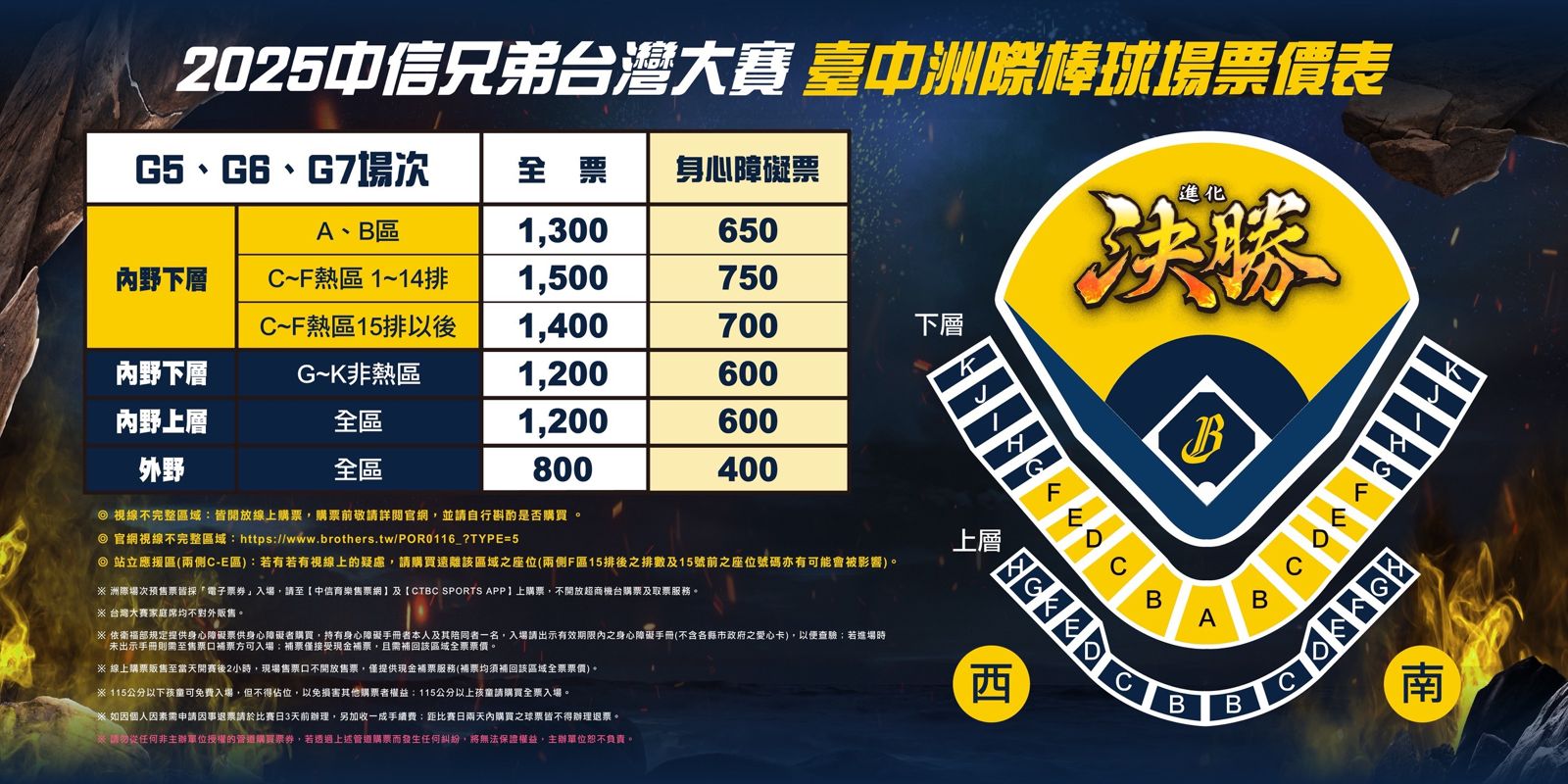 中信兄弟公布台灣大賽售票資訊及入場贈品。圖/中信兄弟提供