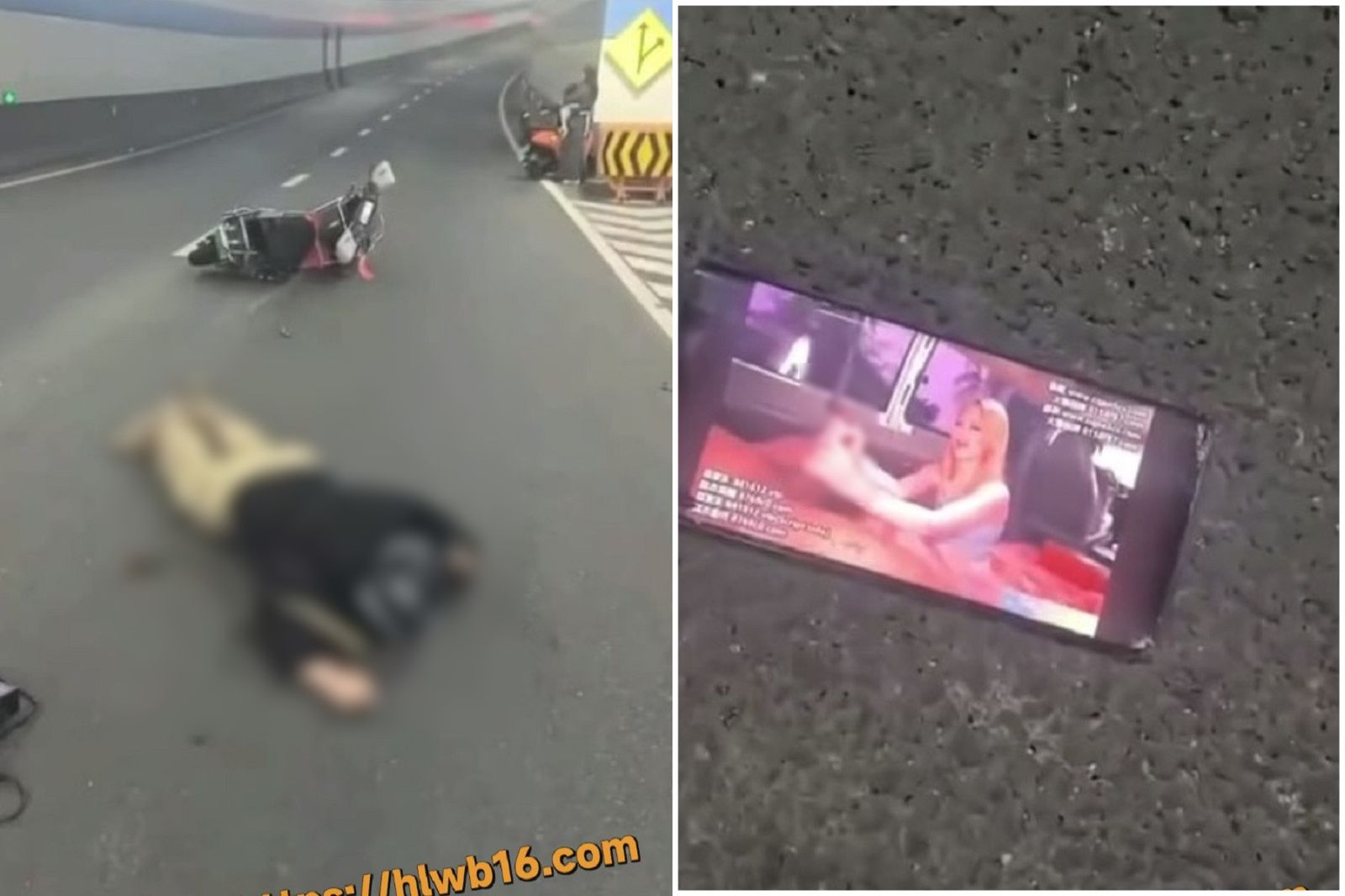 驚！老司機騎車疑邊看手機慘摔　手機沒壞還連播情色片