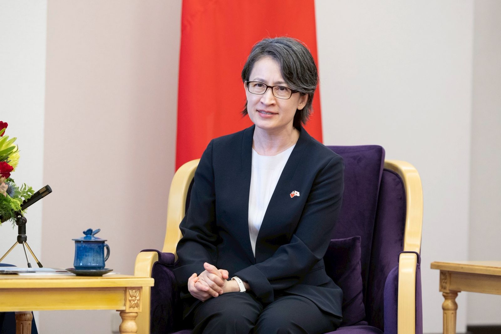 惠頓批評蕭美琴遭外界稱為「戰貓」外交,實則卻是親近民主黨。圖/總統府