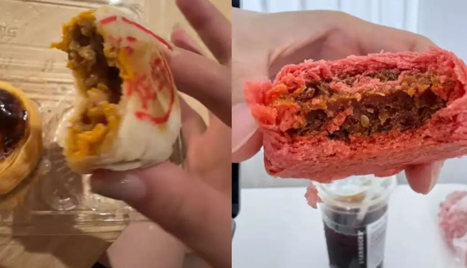 中國也出現（圖左）小龍蝦月餅、（圖右）麻辣兔肉月餅。圖／翻攝自微博