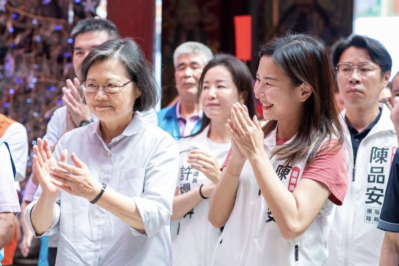 前總統蔡英文日前到苗栗與陳品安合體，增加陳品安的新聞曝光度。（圖／翻攝陳品安臉書）