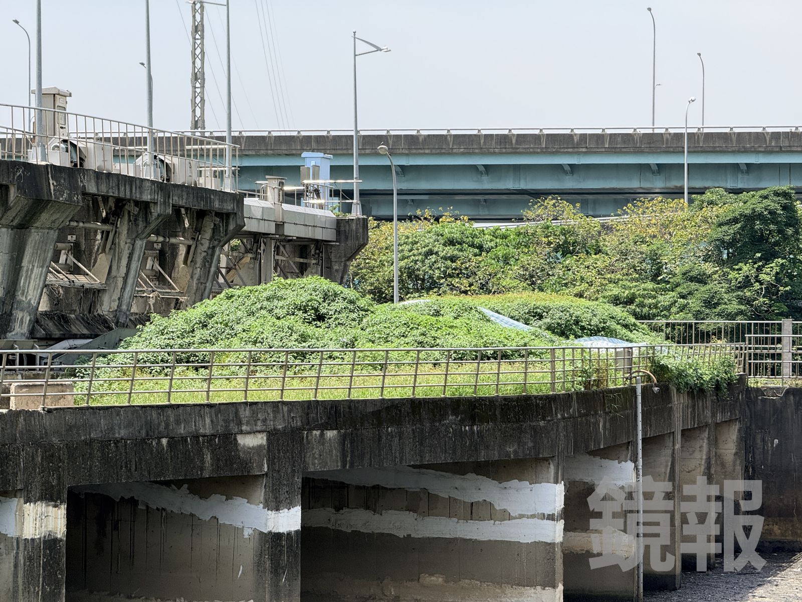 遠看以為只是一般土丘，但其實是抽水站清出的淤泥。呂健豪攝