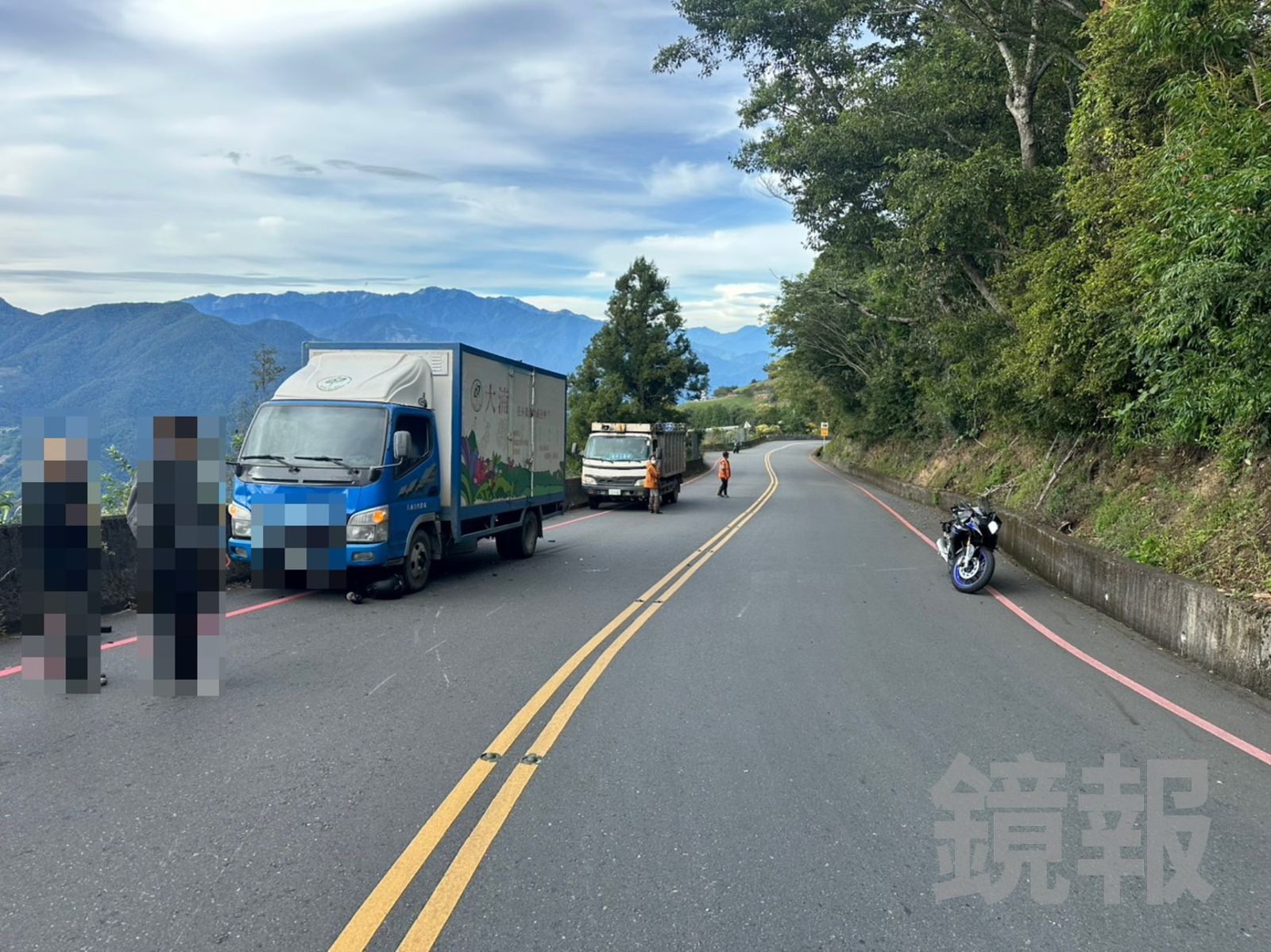 清境山區彎道路段發生死亡車禍。民眾提供