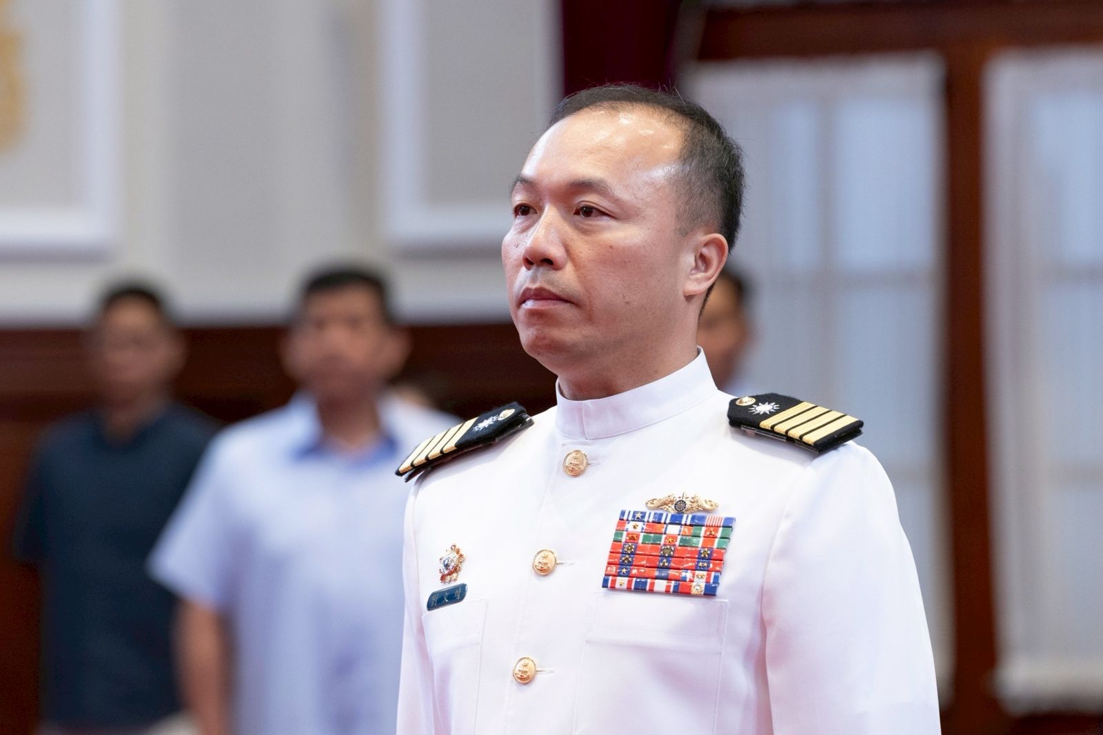 劉文靖曾任海軍二五六戰隊參謀主任、一六八艦隊蘭陽艦長、以及海軍艦指部副參謀長等職務，將調任戰規司戰研處處長。（圖／總統府提供）