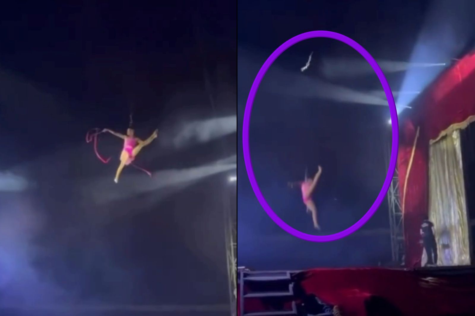 馬戲團舞者高危險動作 才剛高潮突重摔地面 驚悚畫面曝光