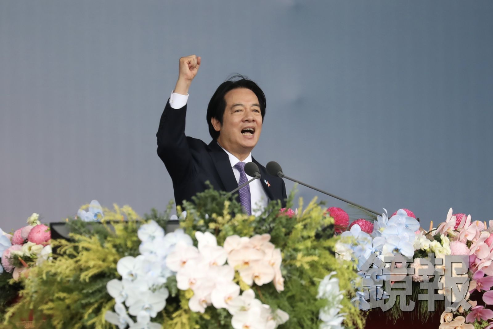 賴清德國慶大會的演說相較以往穩健了不少。圖/林煒凱攝影
