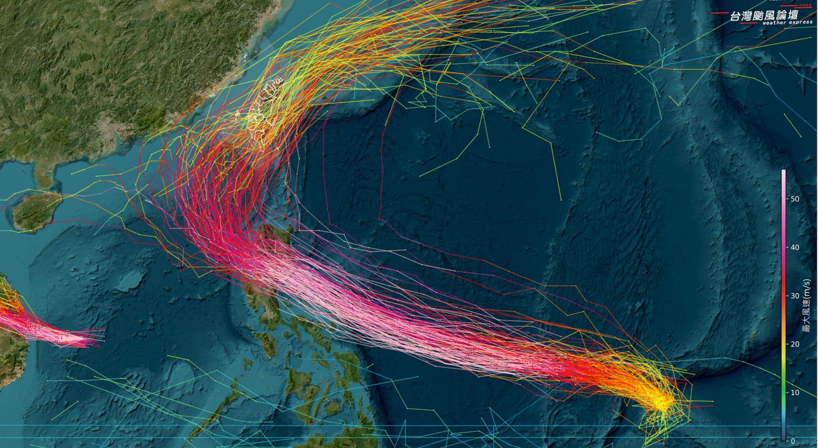 眾多模式都顯示鳳凰北轉後將朝台灣接近。圖/翻攝自中央氣象署