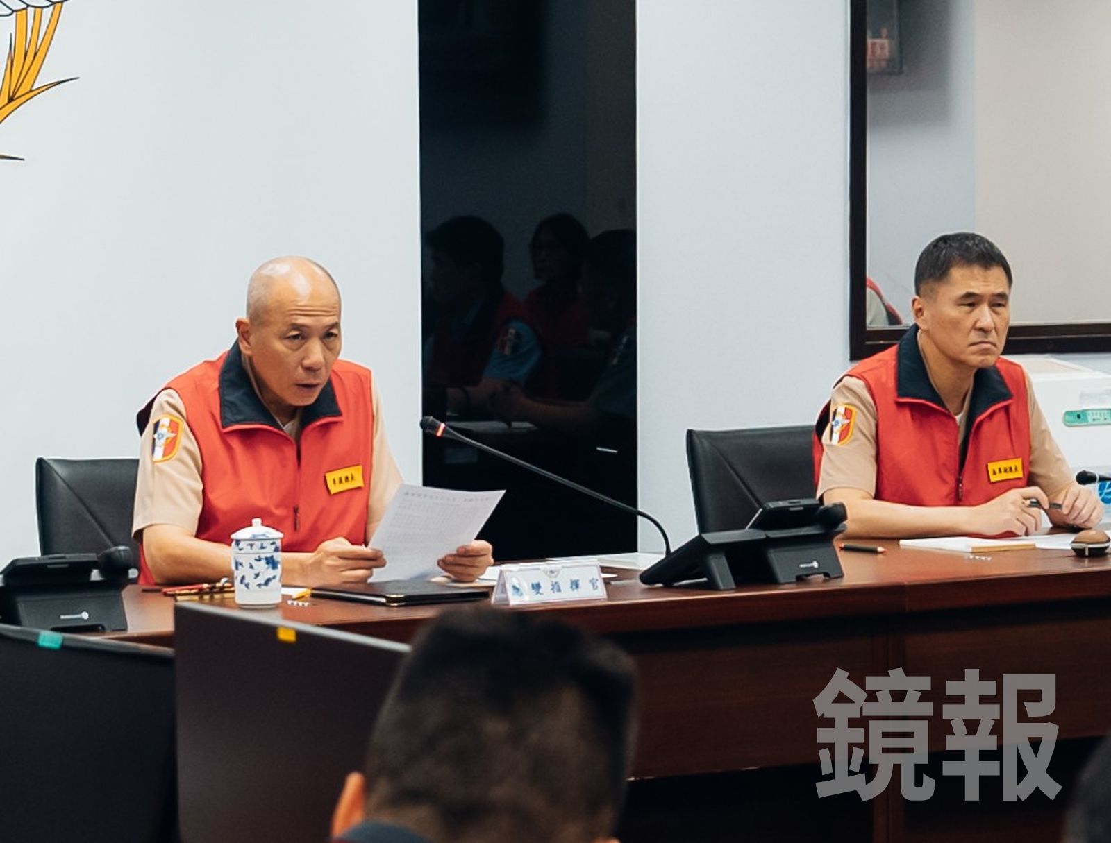 參謀總長梅家樹在9月23日主持防災會議時，即可看出梅家樹已有光頭形象。（圖／翻攝軍聞社）