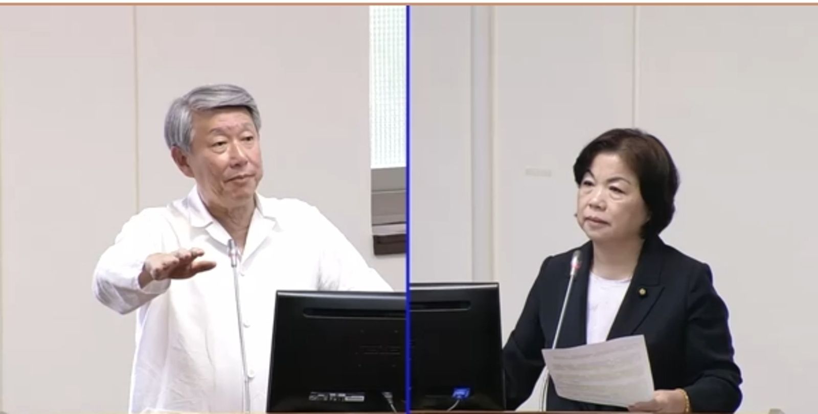 經濟部長郭智輝(左)21日在立法院經濟委員會備詢。圖/翻攝自立法院議事轉播