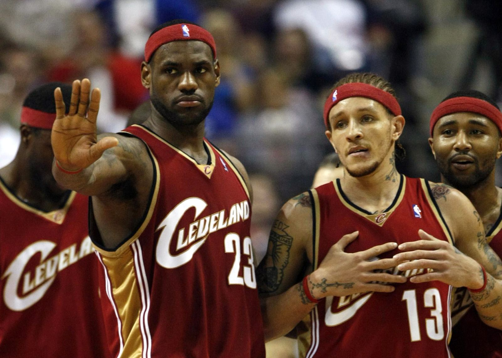 LeBron James與Delonte West。圖/達志影像