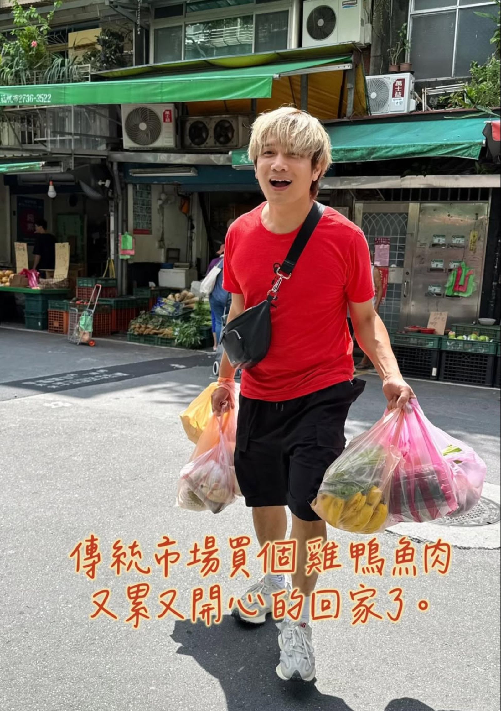 羅文裕上市場買菜打點家人三餐。翻攝wing_okok Threads