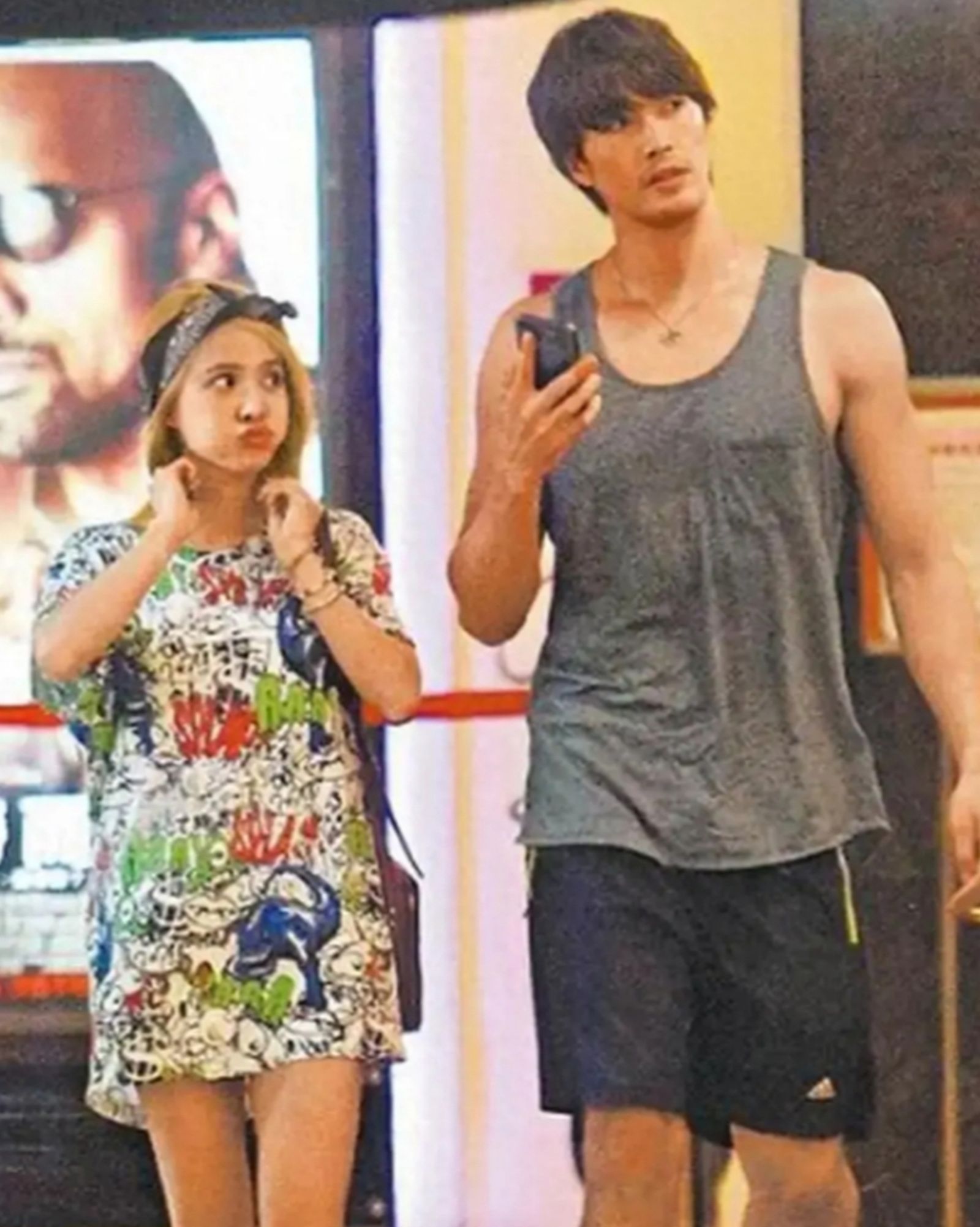 Jolin與錦榮交往期間偶爾也會一起逛夜市吃美食，相當甜蜜。翻攝網路