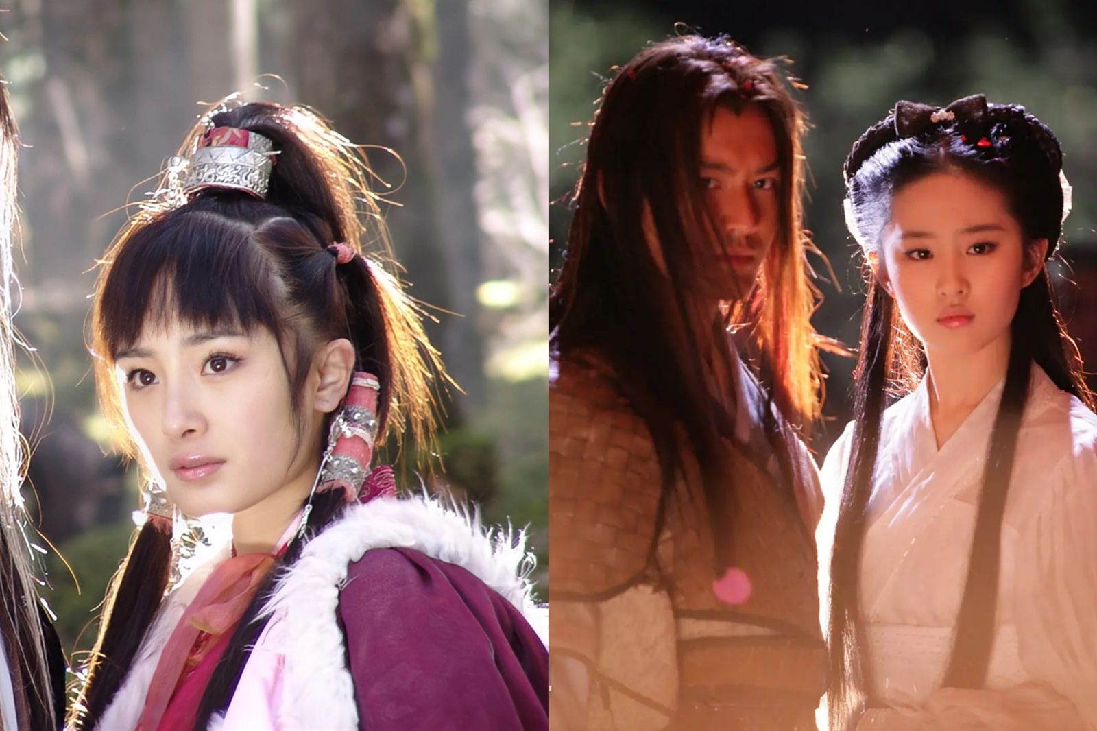 楊冪(左圖)與劉亦菲(右圖右)都曾演出《神鵰俠侶》。翻攝百度百科
