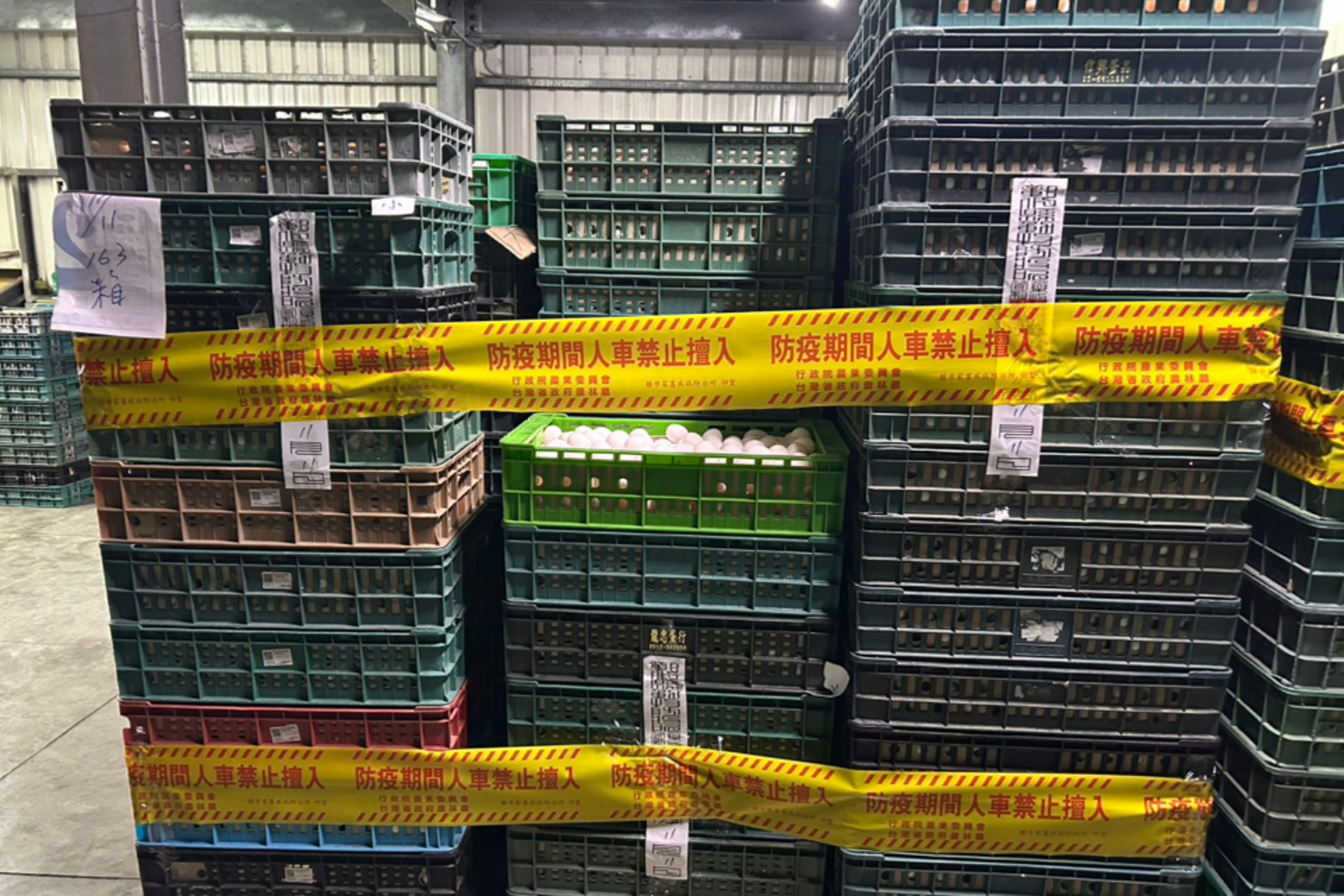 彰化縣政府已立即針對文雅畜牧場啟動全面禁止移動管制與監測，並，封存全部禽蛋。圖／彰化縣政府提供