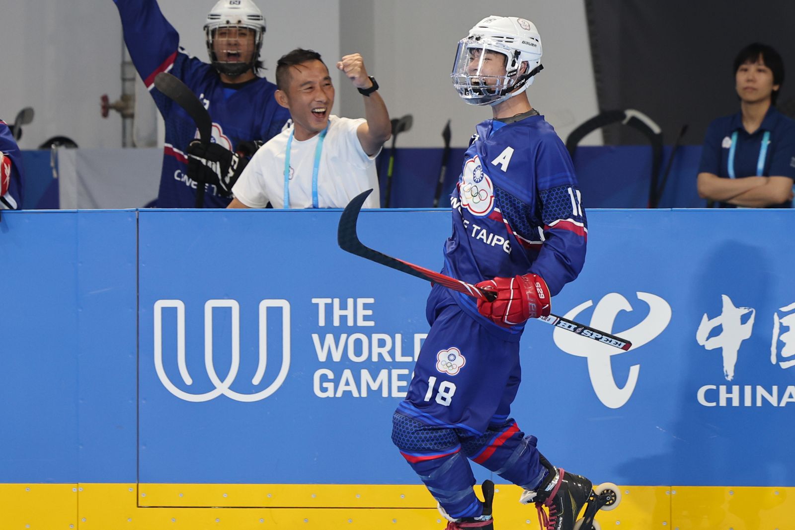 成都世運會／直排輪曲棍球郭政佑帽子戲法！中華隊32次射門壓制中國取首勝