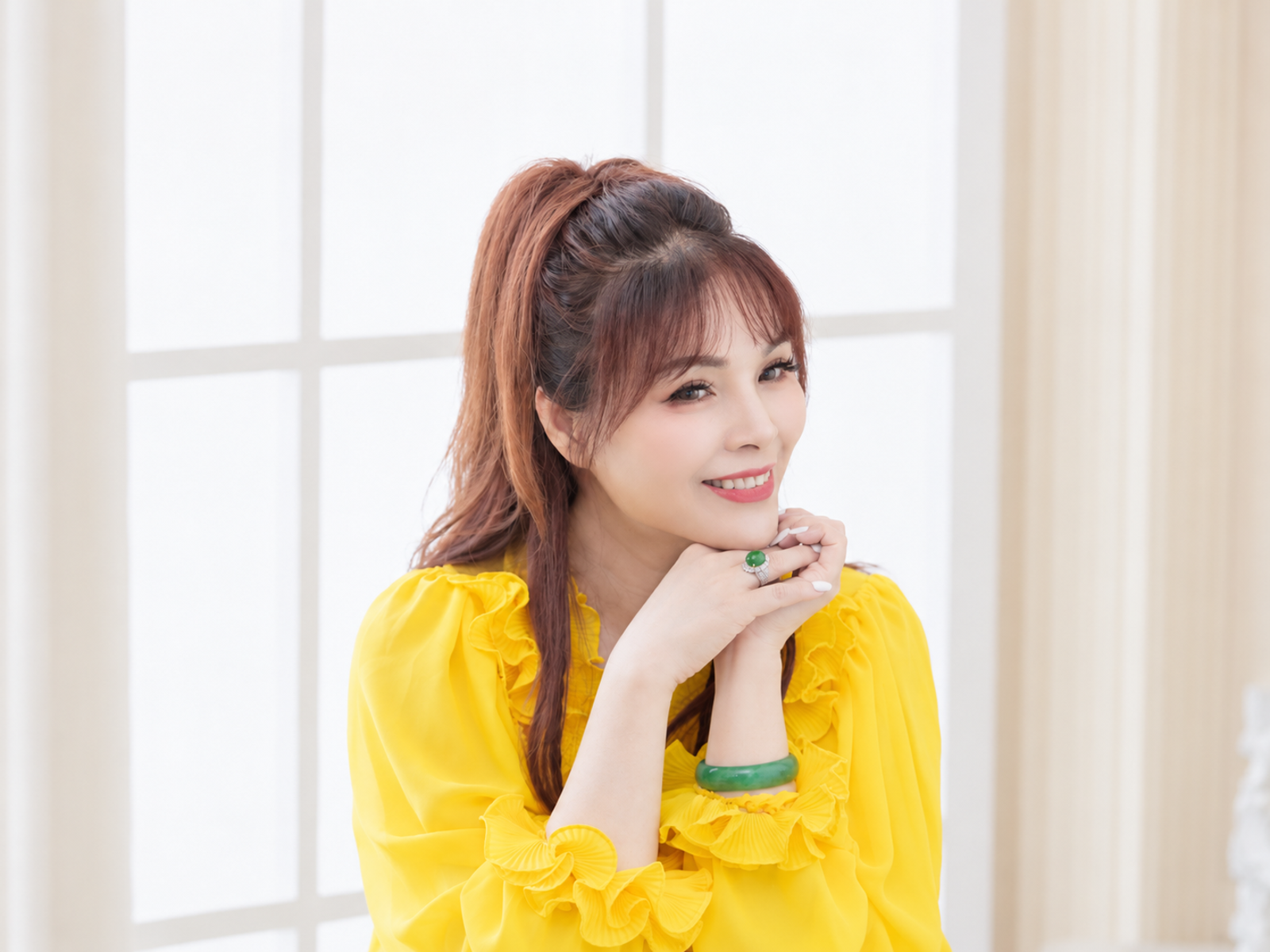 陳秀美推出新歌〈同心同圓〉,邀請金曲歌王李明洋合作,兩人默契十足。圖/甜心RV 陳秀美