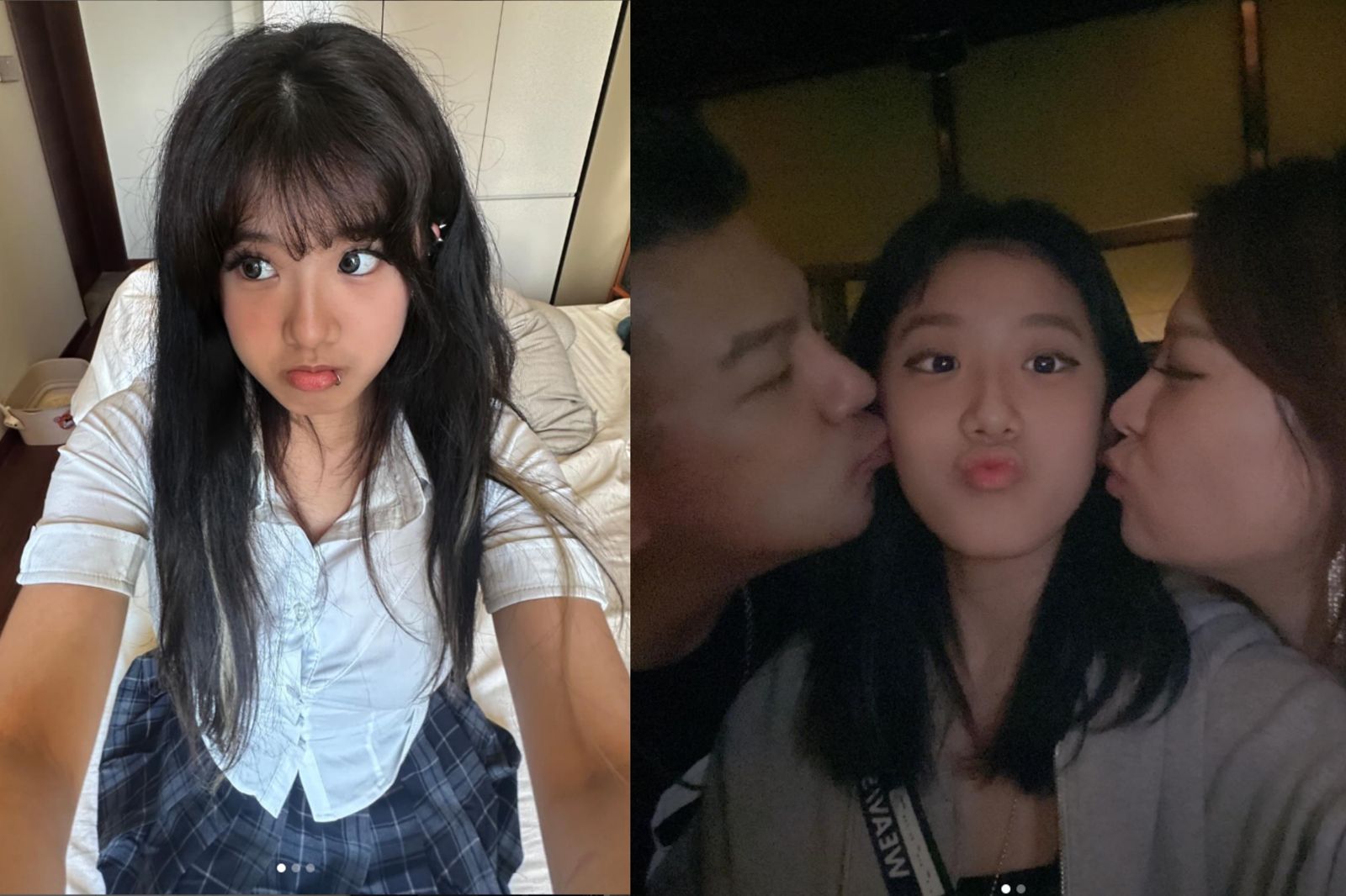 梧桐妹形容和繼母林若亞（右）相處像好姐妹。右三為孫志浩。翻攝梧桐妹IG