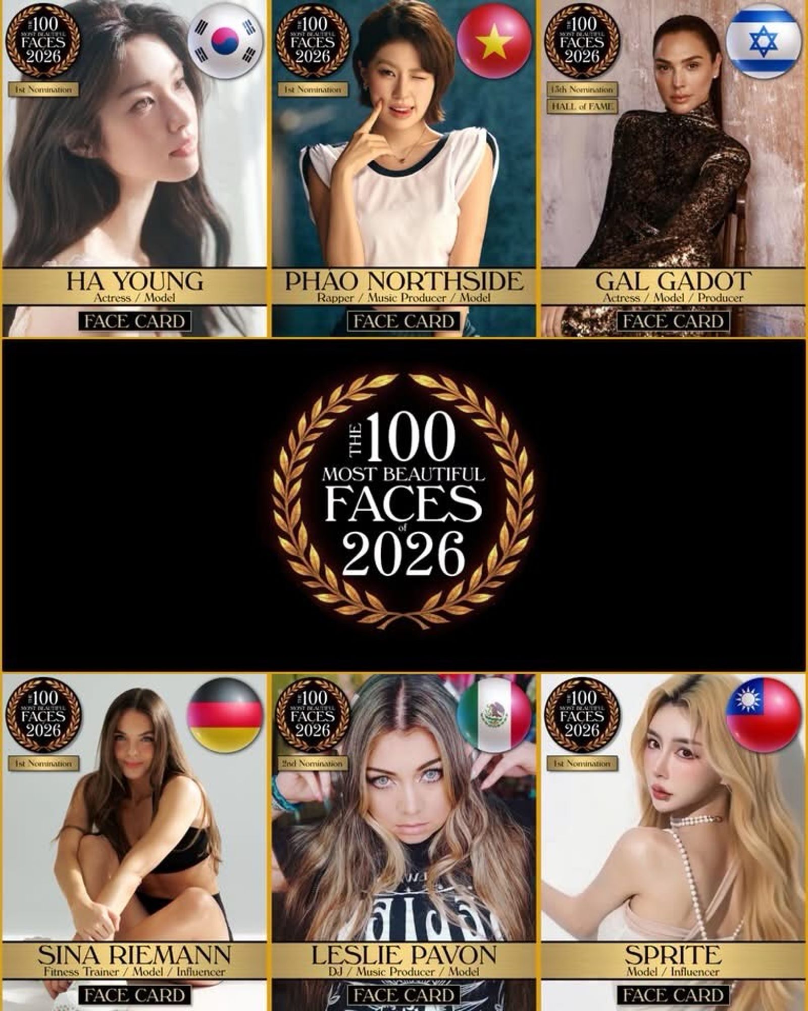 雪碧和各國知名美女同框。翻攝IG@tccandler