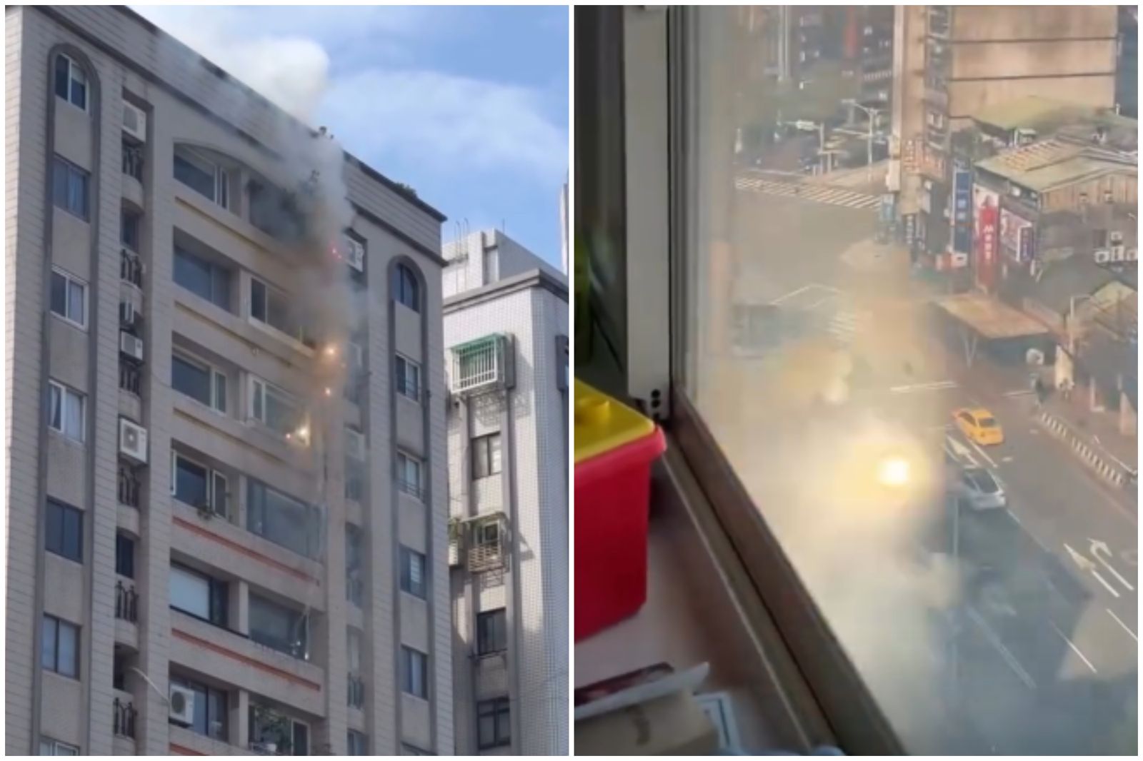 大安區大樓住戶「外牆垂吊放鞭炮」火光直墜！樓下鄰居警告多年沒用　第一視角曝
