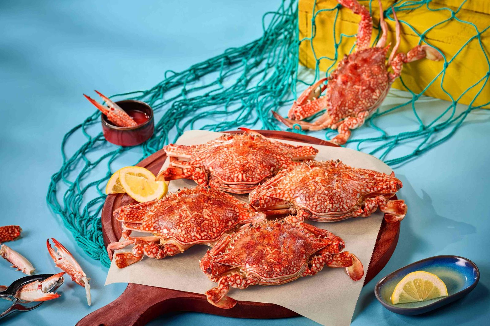 「花蟹」汆燙冰鎮後上桌，凸顯鮮美原味。