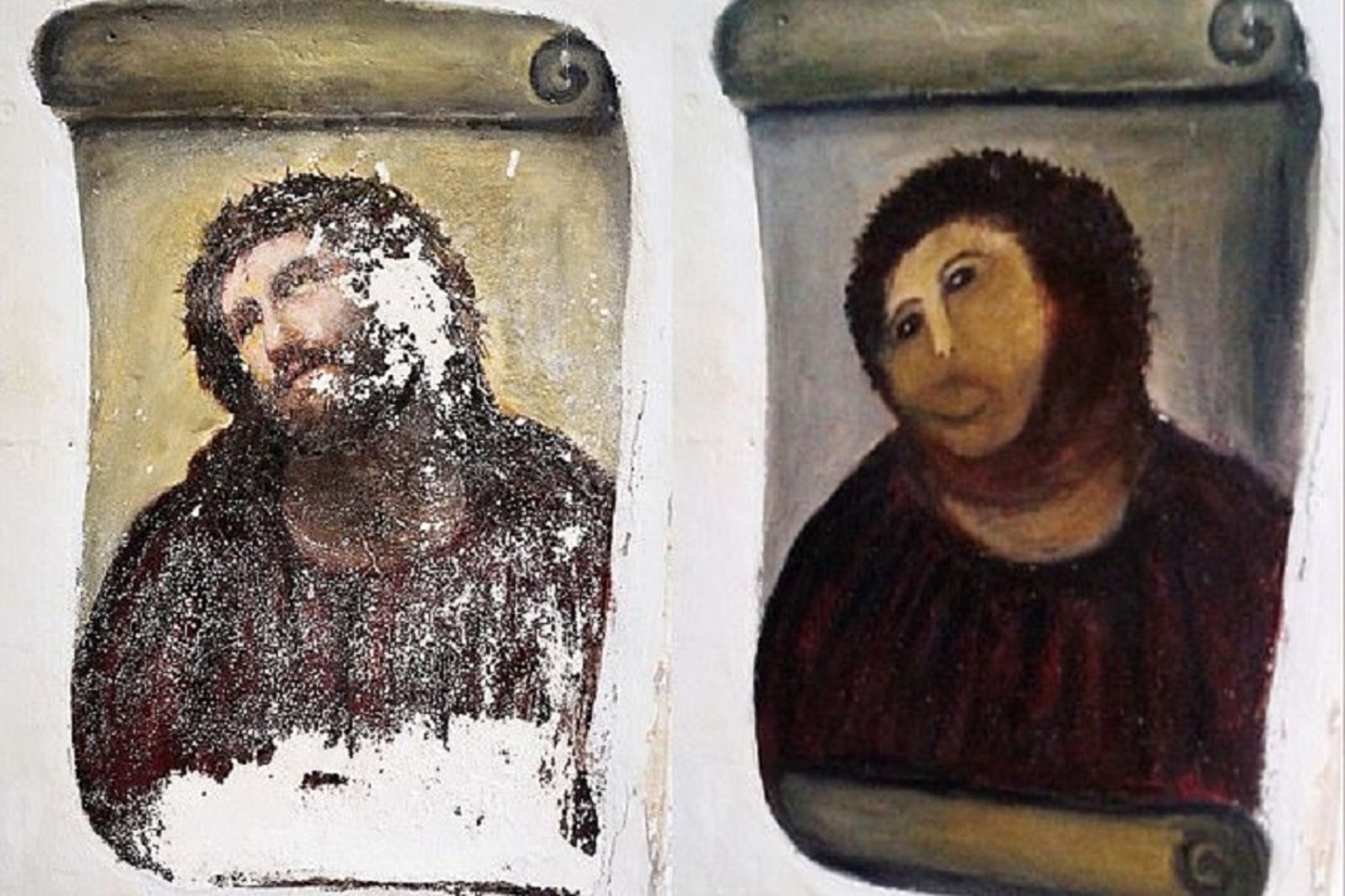 她修復耶穌像　卻畫成猴子爆紅！西班牙傳奇阿嬤去世享壽94歲