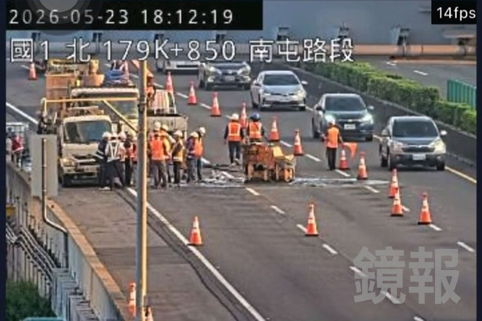 國1台中北上路段局部沉陷 施工「遇地質挑戰」中市府緊急封路搶修