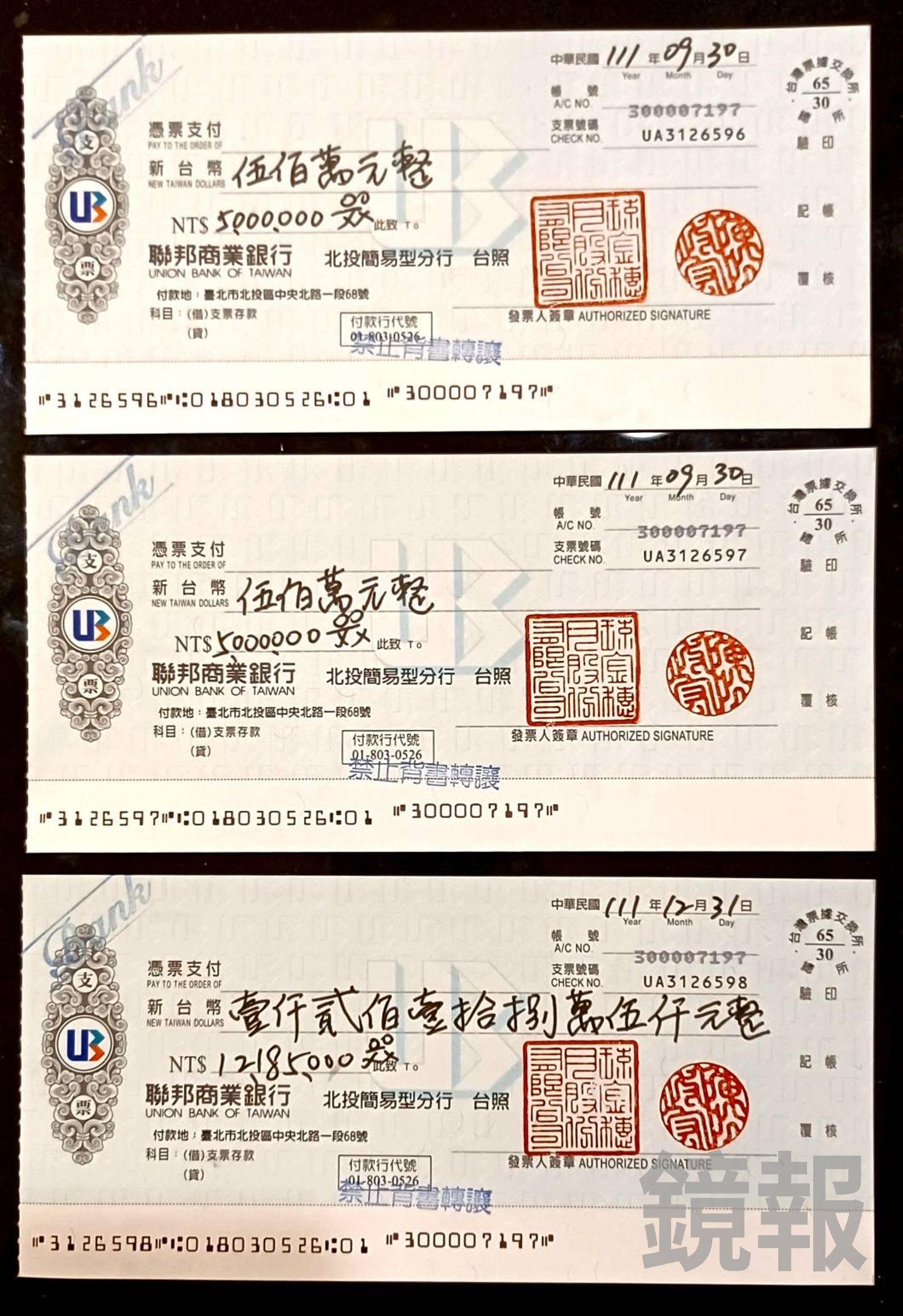 蘇姓古董商遭恐嚇不准將支票兌現,後續調查因這些全是無效支票。當事人提供