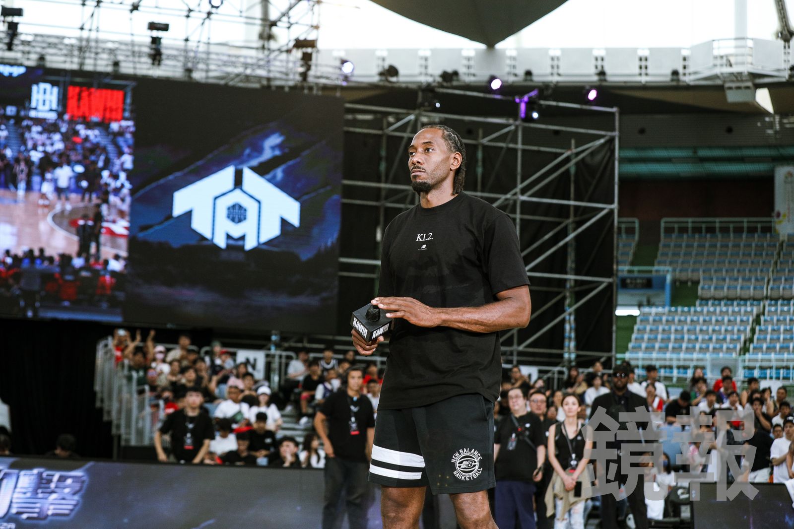 NBA洛杉磯快艇超級球星Kawhi Leonard今日在活動後受訪。圖/鄒保祥攝